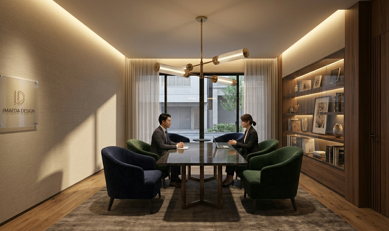 照明コンサルタントが創り出す、信頼を深める応接空間