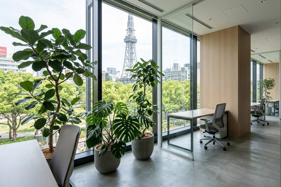 パークビューを借景にする「バイオフィリック・デザイン」