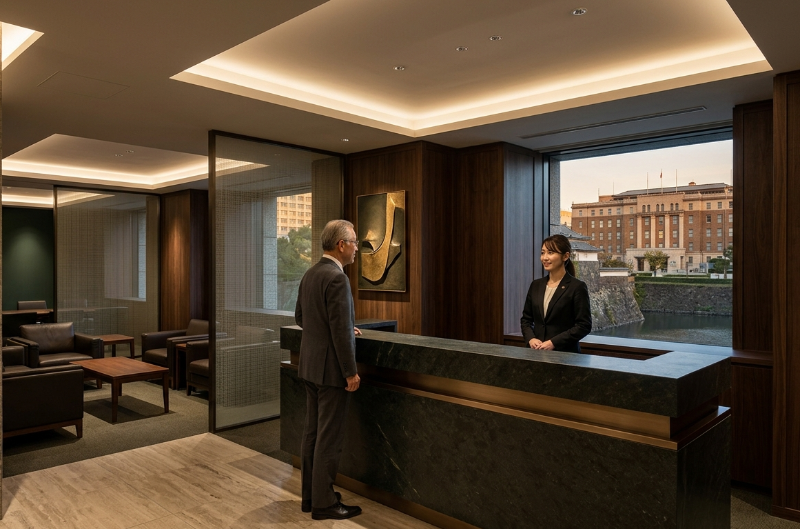 クライアントの安心感を生む「丸の内流」モダン応接空間